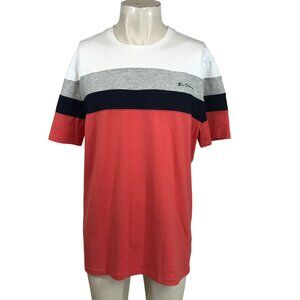BEN SHERMAN - MEN'S XLARGE - RED SHORT SLEEVE CREW NECK COTTON BLEND SHIRT